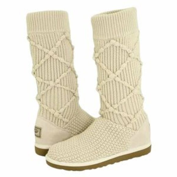 Ugg Classic Argyle Sweater Knit Boot - Size 8 - Picture 1 of 11